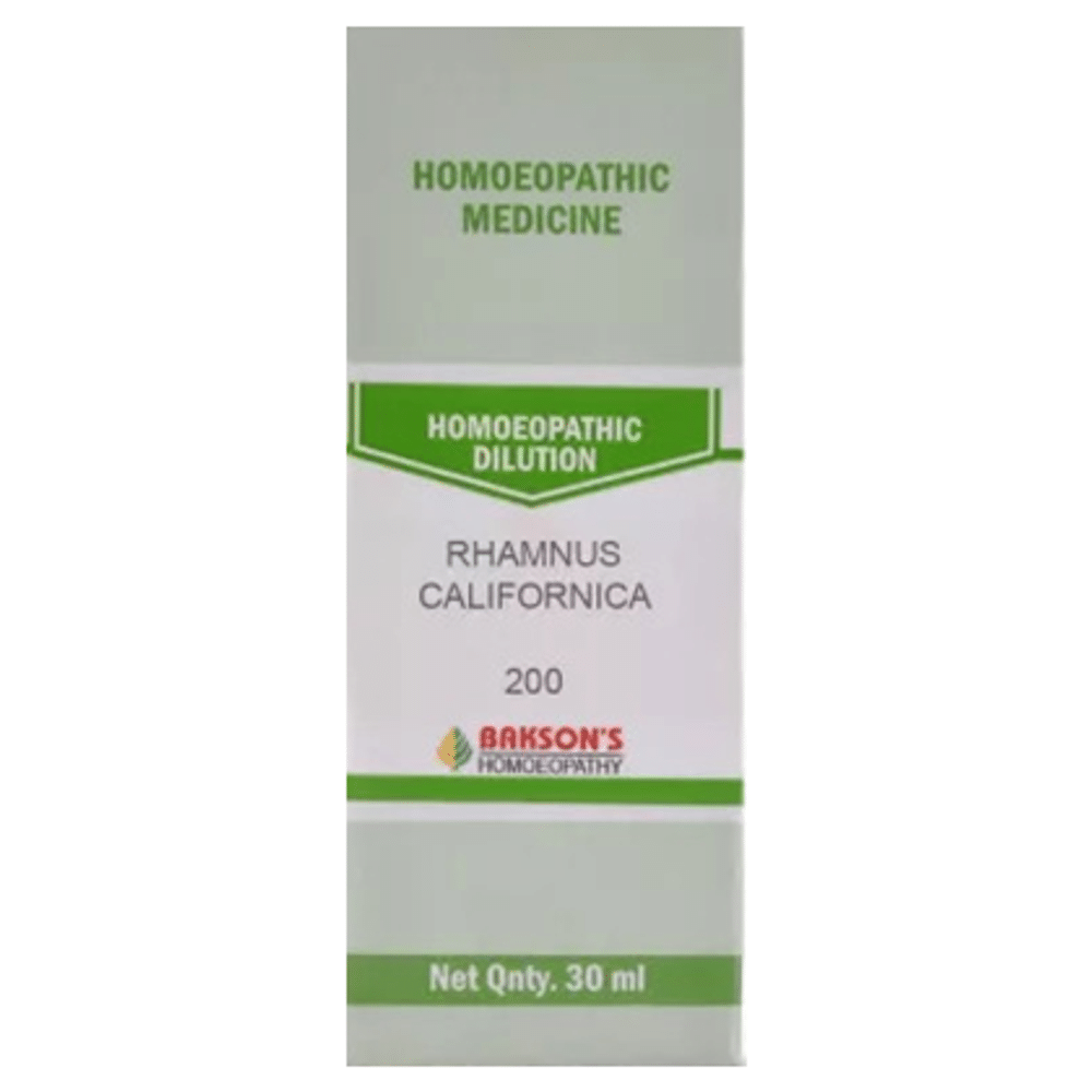Bakson's Homeopathy Rhamnus Californica Dilution 200 Bakson's Homeopathy Rhamnus Californica Dilution 200