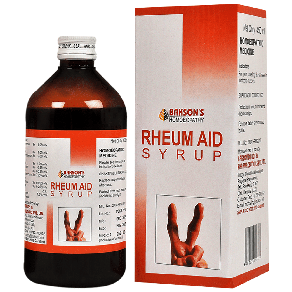 Bakson's Homeopathy Rheum Aid Syrup Homeopathic Medicine Bakson's Homeopathy Rheum Aid Syrup Homeopathic Medicine