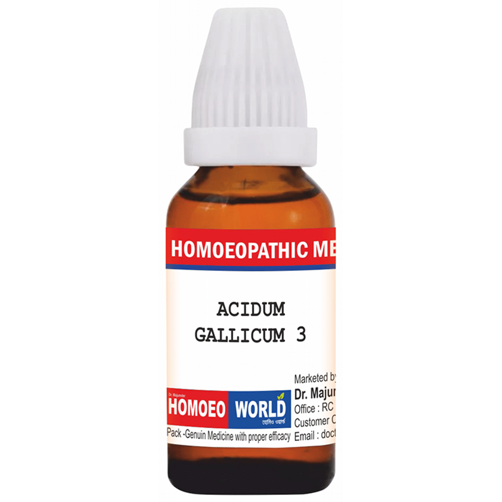 Dr. Majumder Homeo World Acidum Gallicum Dilution (30ml Each) 3 Dr. Majumder Homeo World Acidum Gallicum Dilution (30ml Each) 3