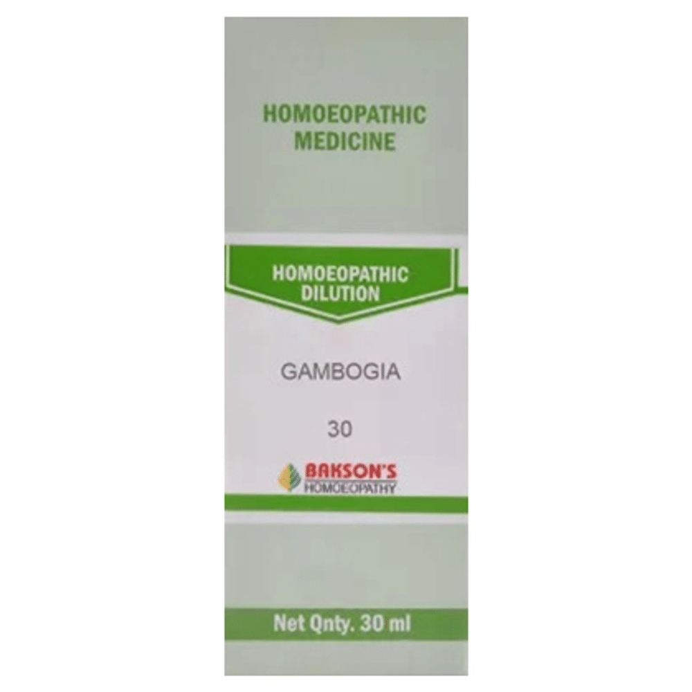 Bakson's Homeopathy Gambogia Dilution 30 Bakson's Homeopathy Gambogia Dilution 30