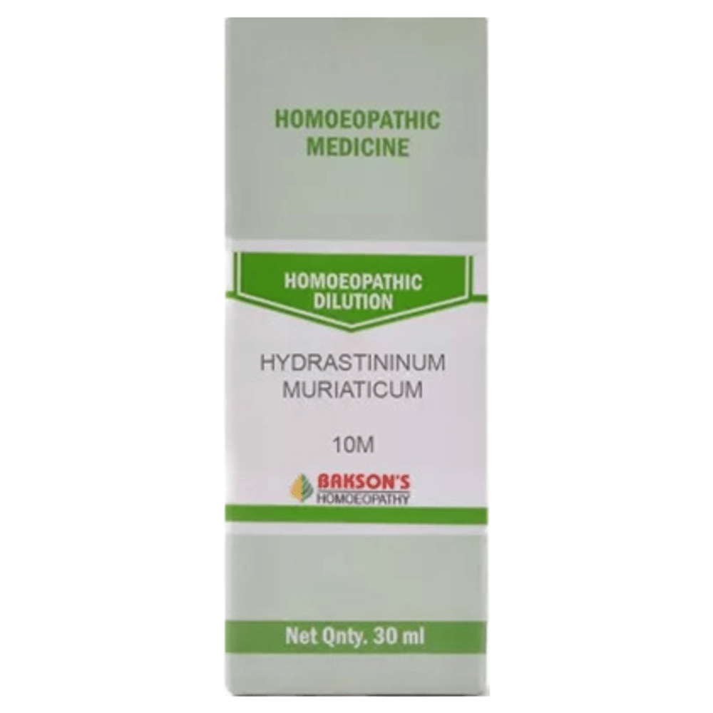 Bakson's Homeopathy Hydrastininum Muriaticum Dilution 10M Bakson's Homeopathy Hydrastininum Muriaticum Dilution 10M