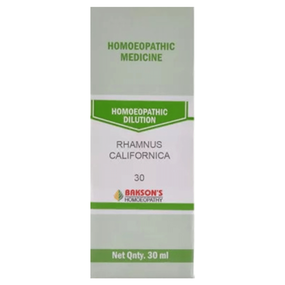 Bakson's Homeopathy Rhamnus Californica Dilution 30 Bakson's Homeopathy Rhamnus Californica Dilution 30
