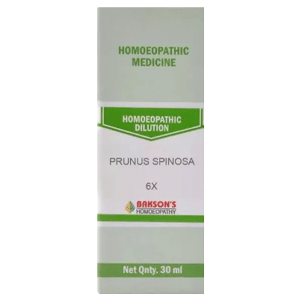 Bakson's Homeopathy Prunus Spinosa Dilution 6X Bakson's Homeopathy Prunus Spinosa Dilution 6X