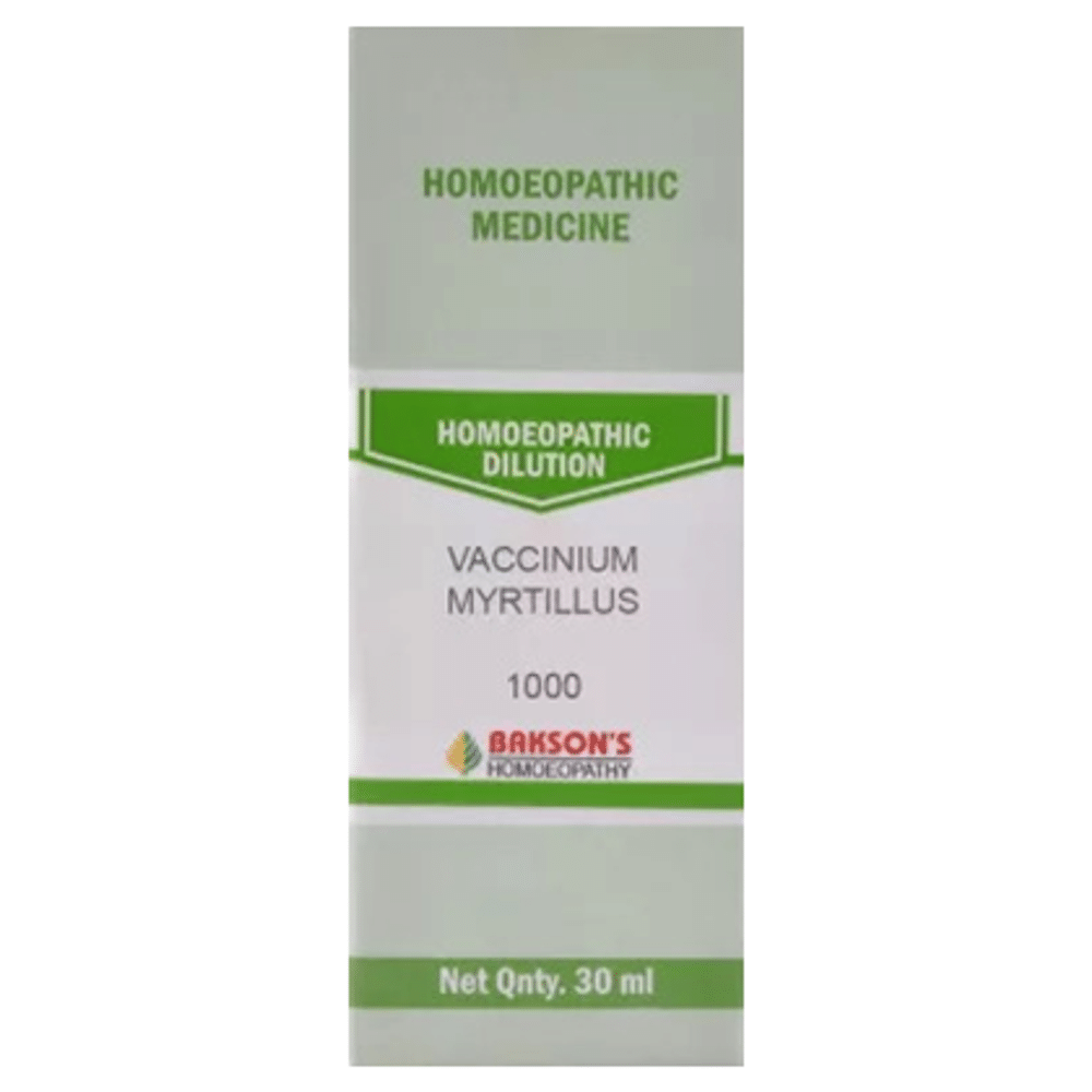 Bakson's Homeopathy Vaccinium Myrtilluss Dilution 1000 CH Bakson's Homeopathy Vaccinium Myrtilluss Dilution 1000 CH