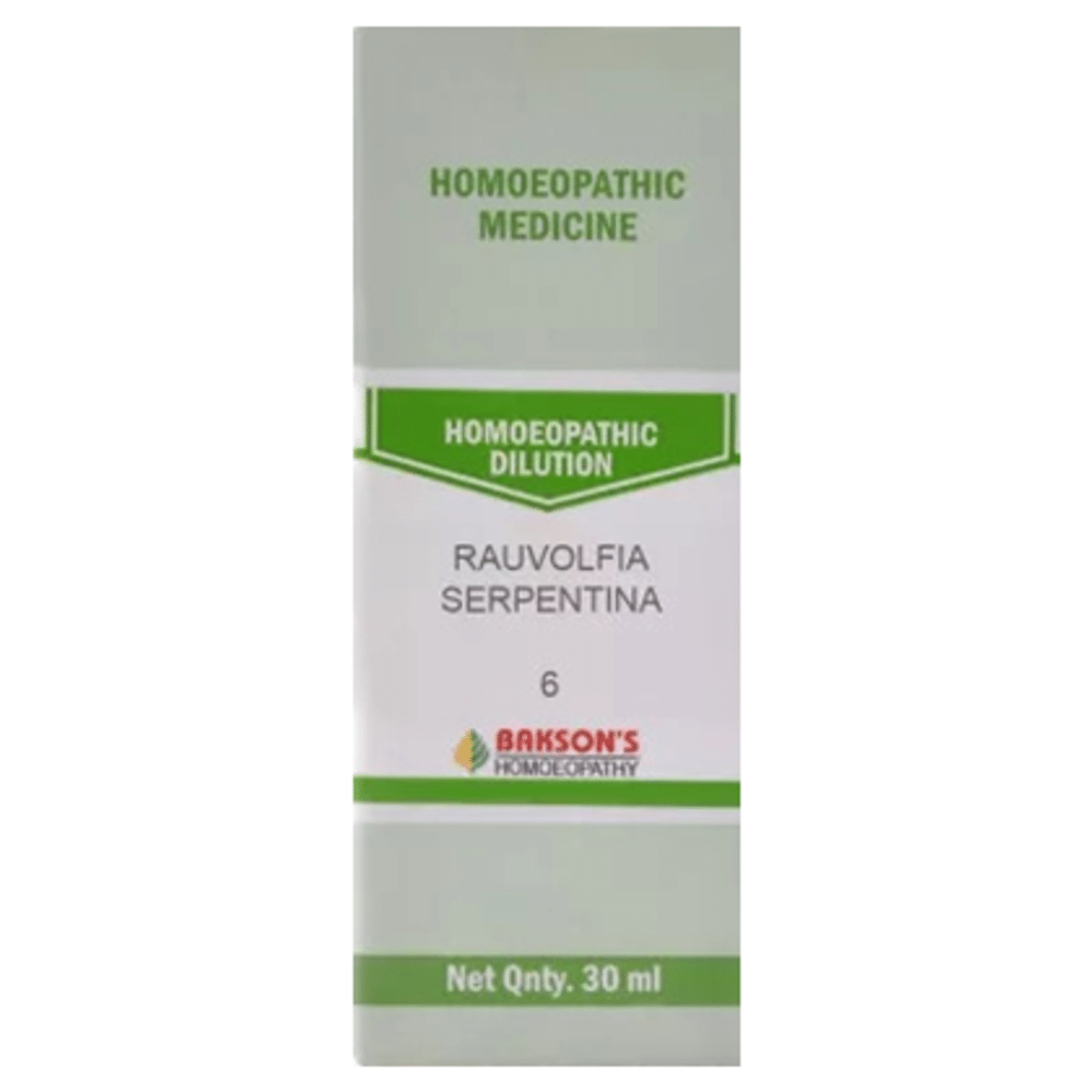 Bakson's Homeopathy Rauvolfia Serpentina Dilution 6 Bakson's Homeopathy Rauvolfia Serpentina Dilution 6