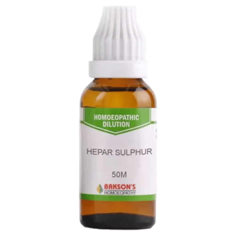 Bakson's Homeopathy Hepar Sulphur Dilution 50M Bakson's Homeopathy Hepar Sulphur Dilution 50M
