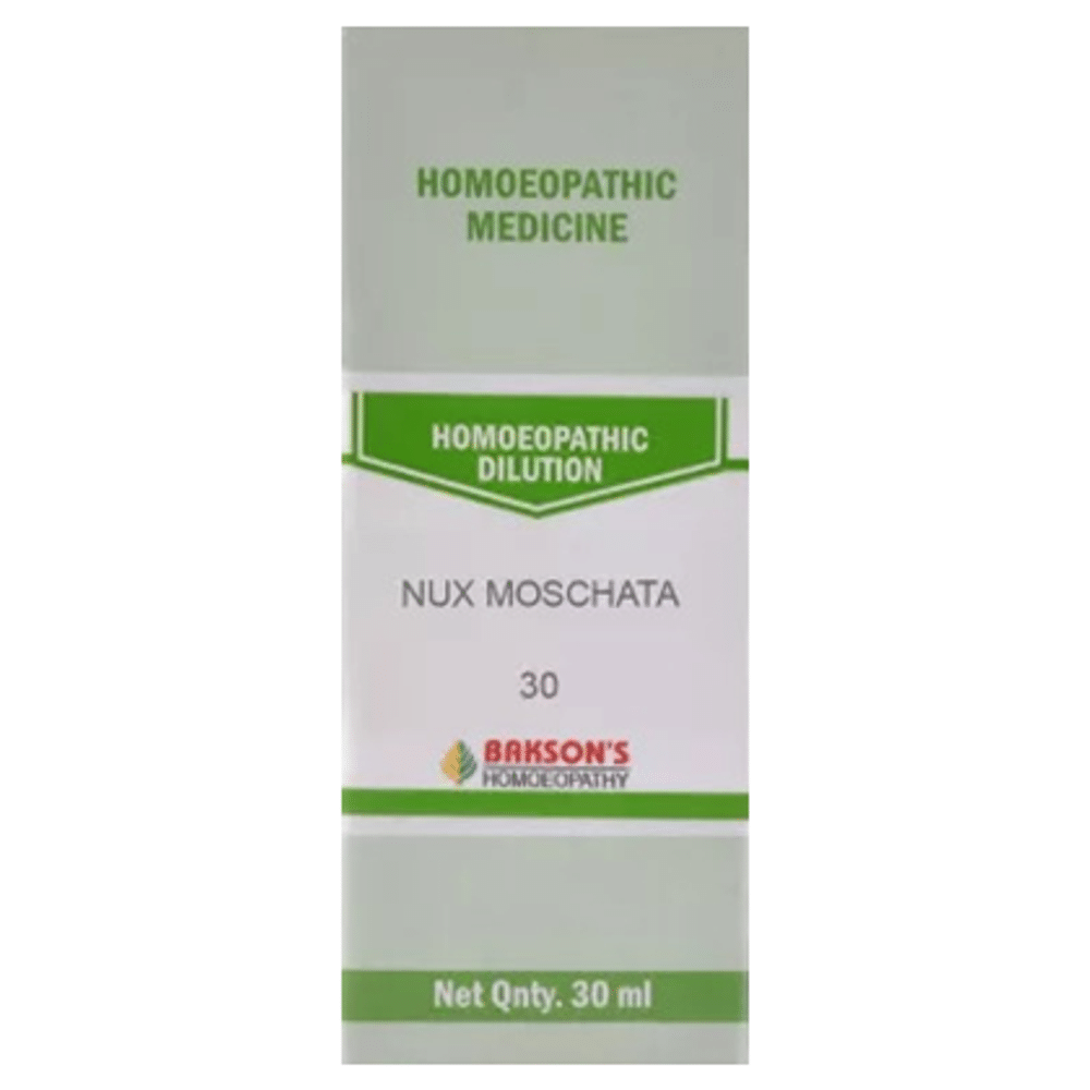 Bakson's Homeopathy Nux Moschata Dilution 30 Bakson's Homeopathy Nux Moschata Dilution 30