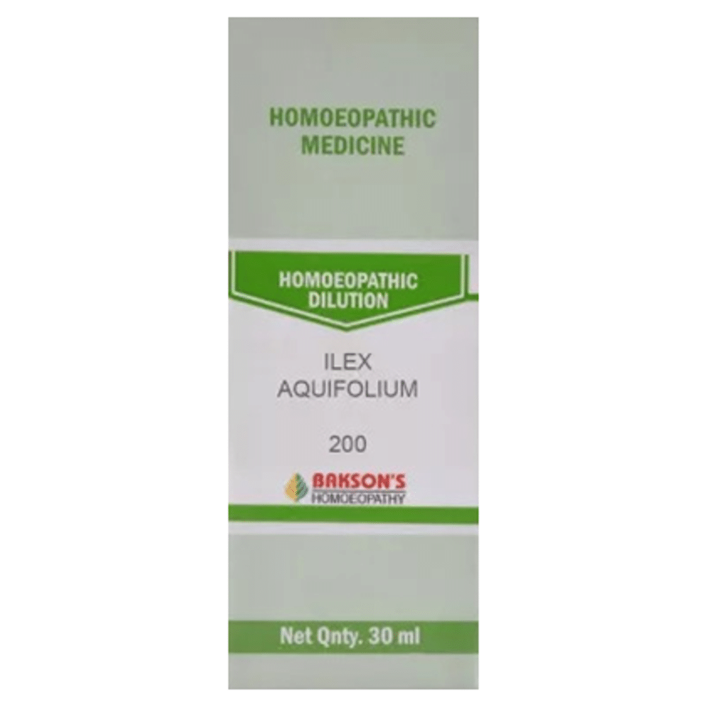 Bakson's Homeopathy Ilex Aquifolium Dilution 200 Bakson's Homeopathy Ilex Aquifolium Dilution 200
