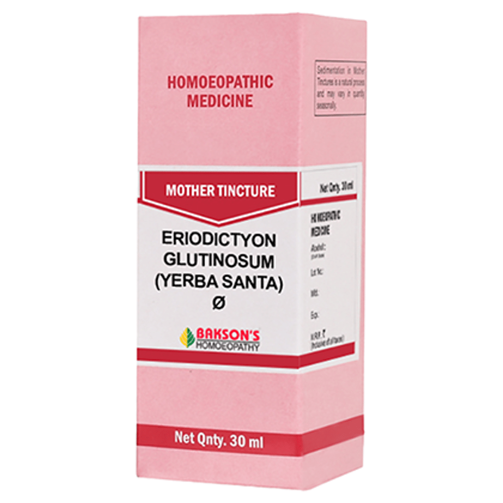 Bakson's Homeopathy Eriodictyon Glutinosum (Yerba Santa) Mother Tincture Q Bakson's Homeopathy Eriodictyon Glutinosum (Yerba Santa) Mother Tincture Q