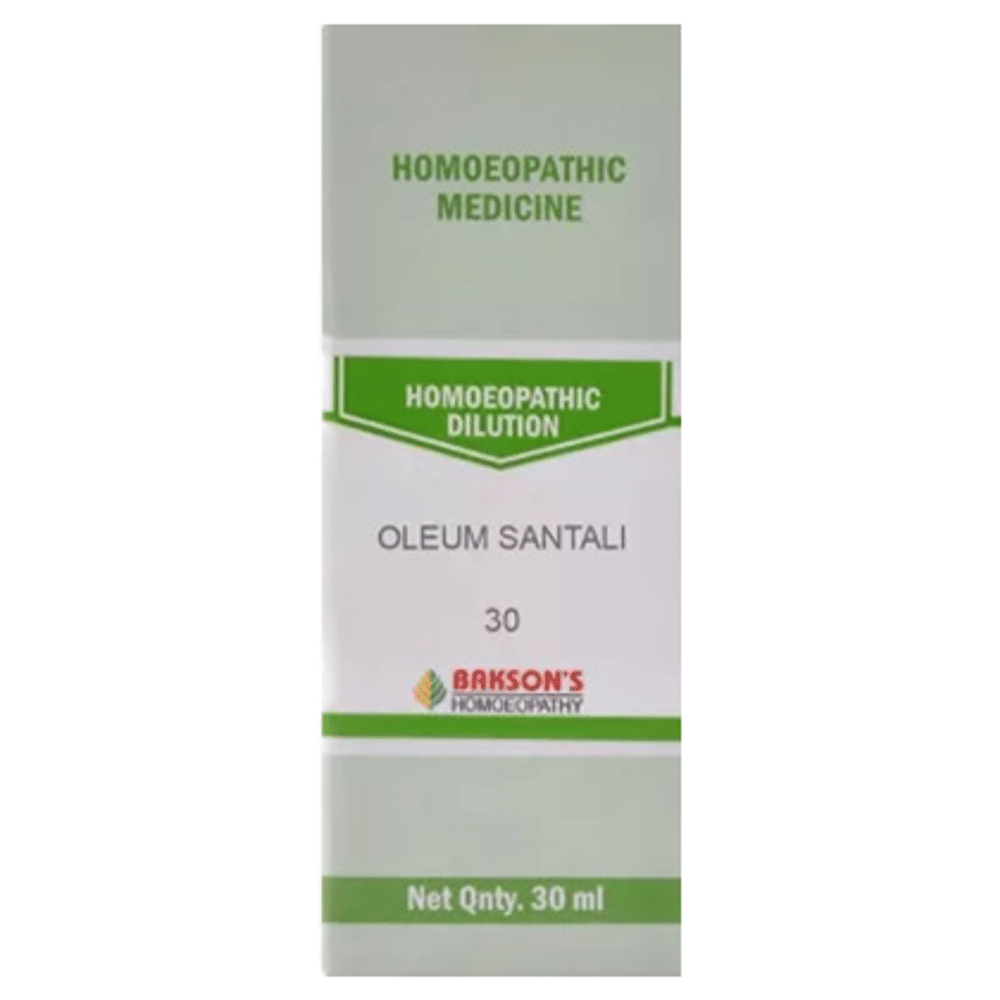 Bakson's Homeopathy Oleum Santali Dilution 30 Bakson's Homeopathy Oleum Santali Dilution 30