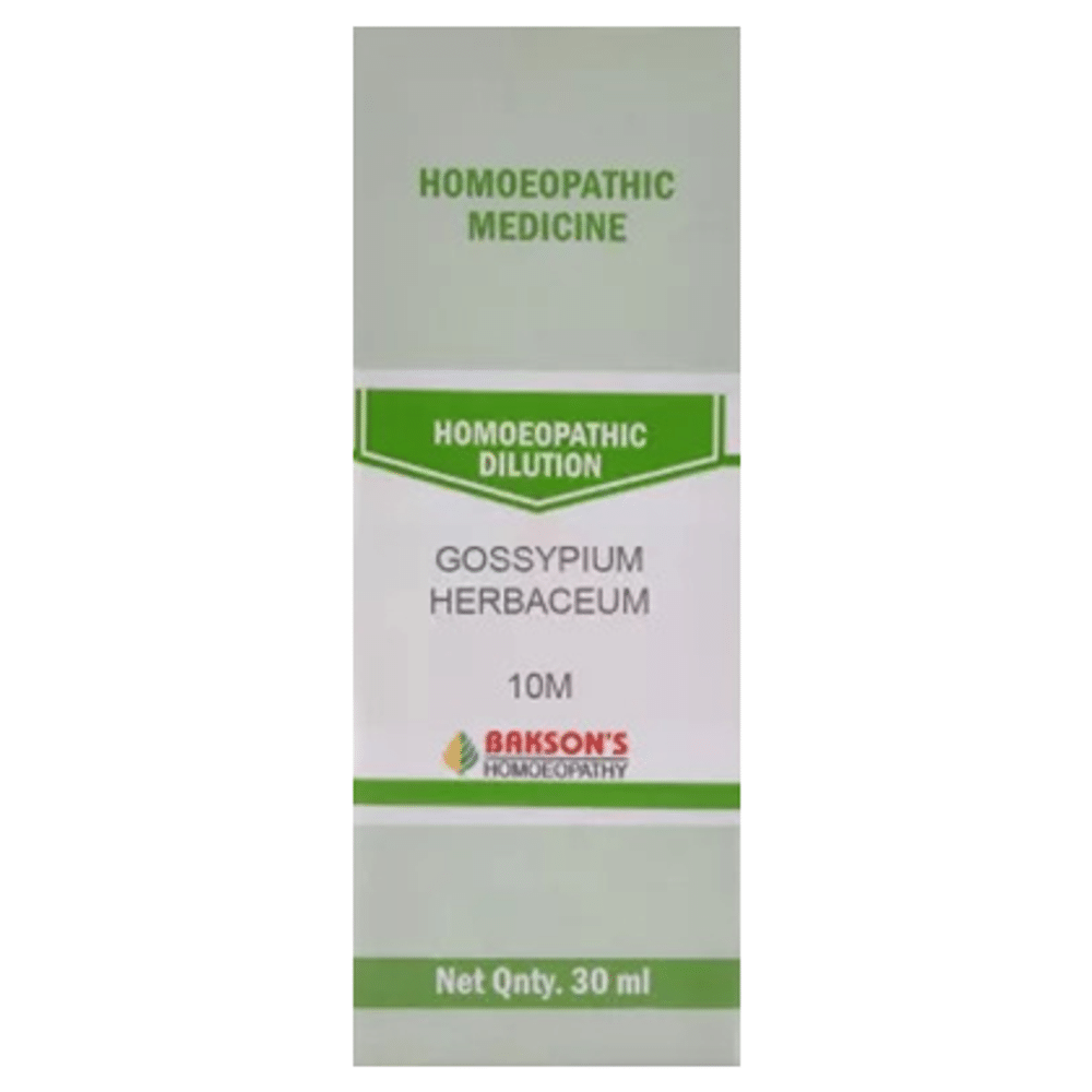 Bakson's Homeopathy Gossypium Herbaceum Dilution 10M