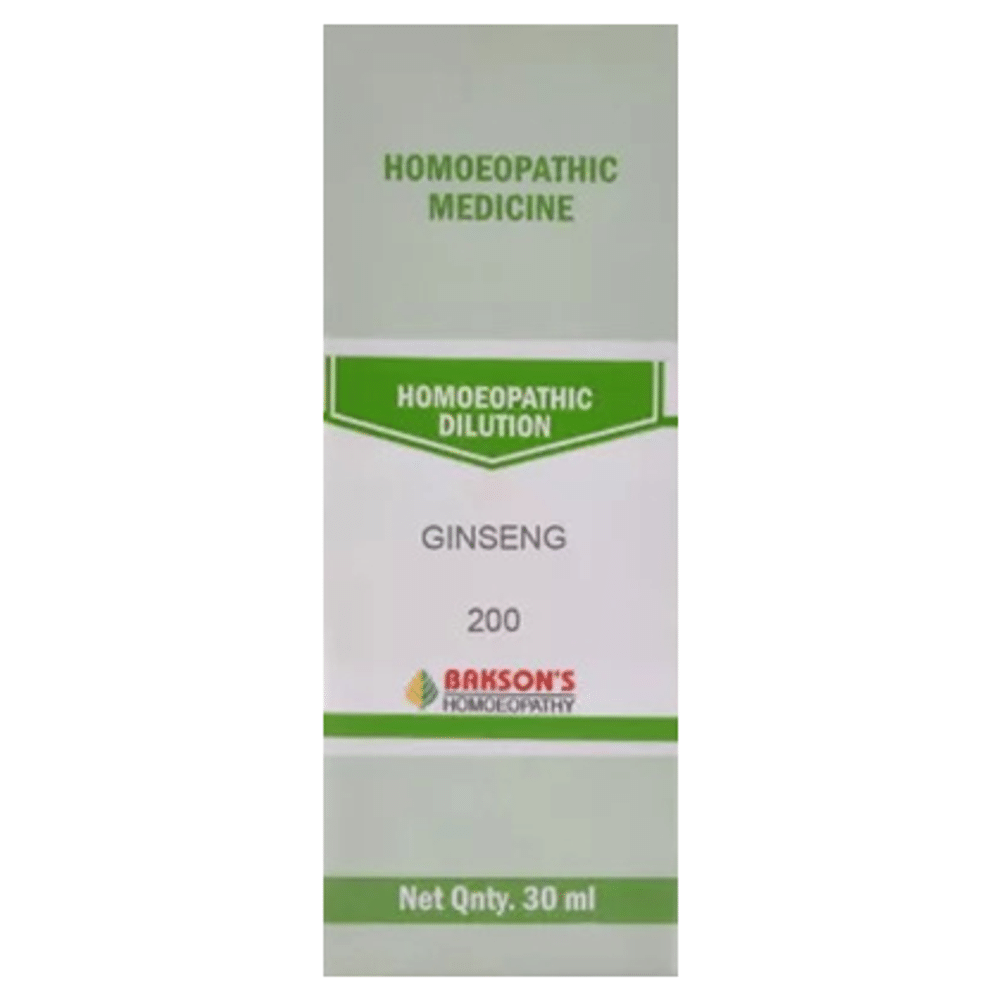 Bakson's Homeopathy Ginseng Dilution 200 Bakson's Homeopathy Ginseng Dilution 200