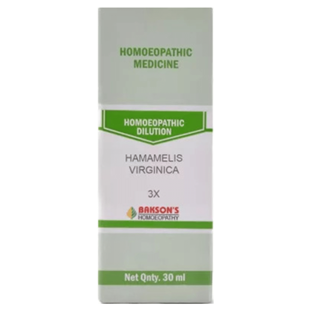 Bakson's Homeopathy Hamamelis Virginica Dilution 3X Bakson's Homeopathy Hamamelis Virginica Dilution 3X