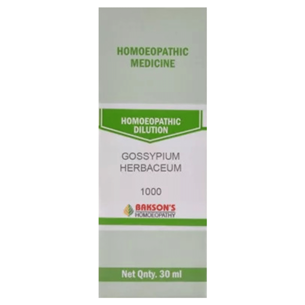 Bakson's Homeopathy Gossypium Herbaceum Dilution 1000 CH