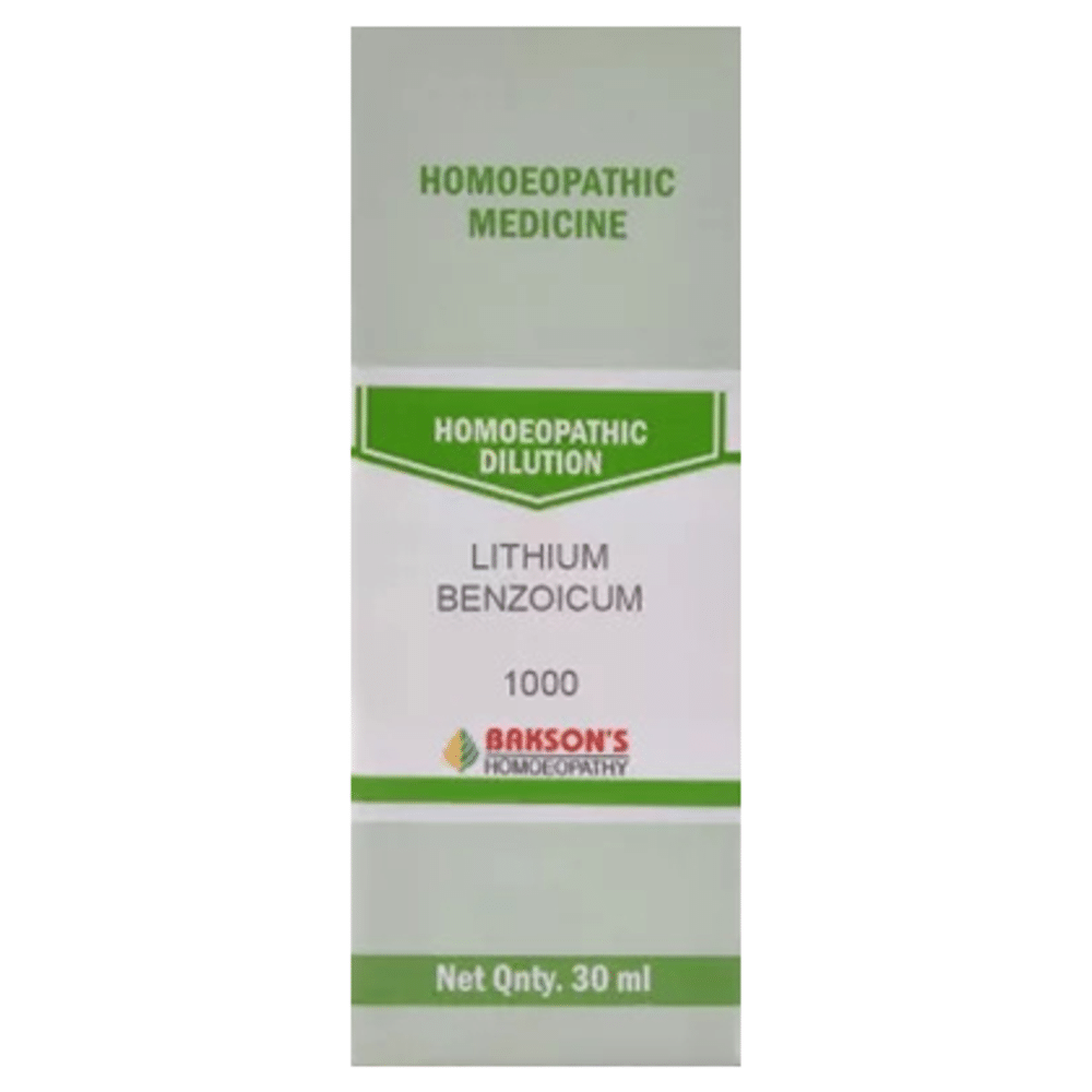 Bakson's Homeopathy Lithium Benzoicum Dilution 1000 CH Bakson's Homeopathy Lithium Benzoicum Dilution 1000 CH