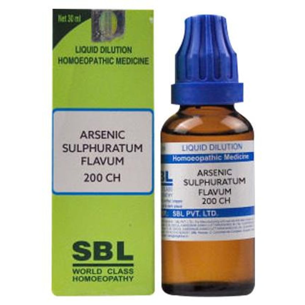 SBL Arsenic Sulphuratum Flavum Dilution 200 CH SBL Arsenic Sulphuratum Flavum Dilution 200 CH