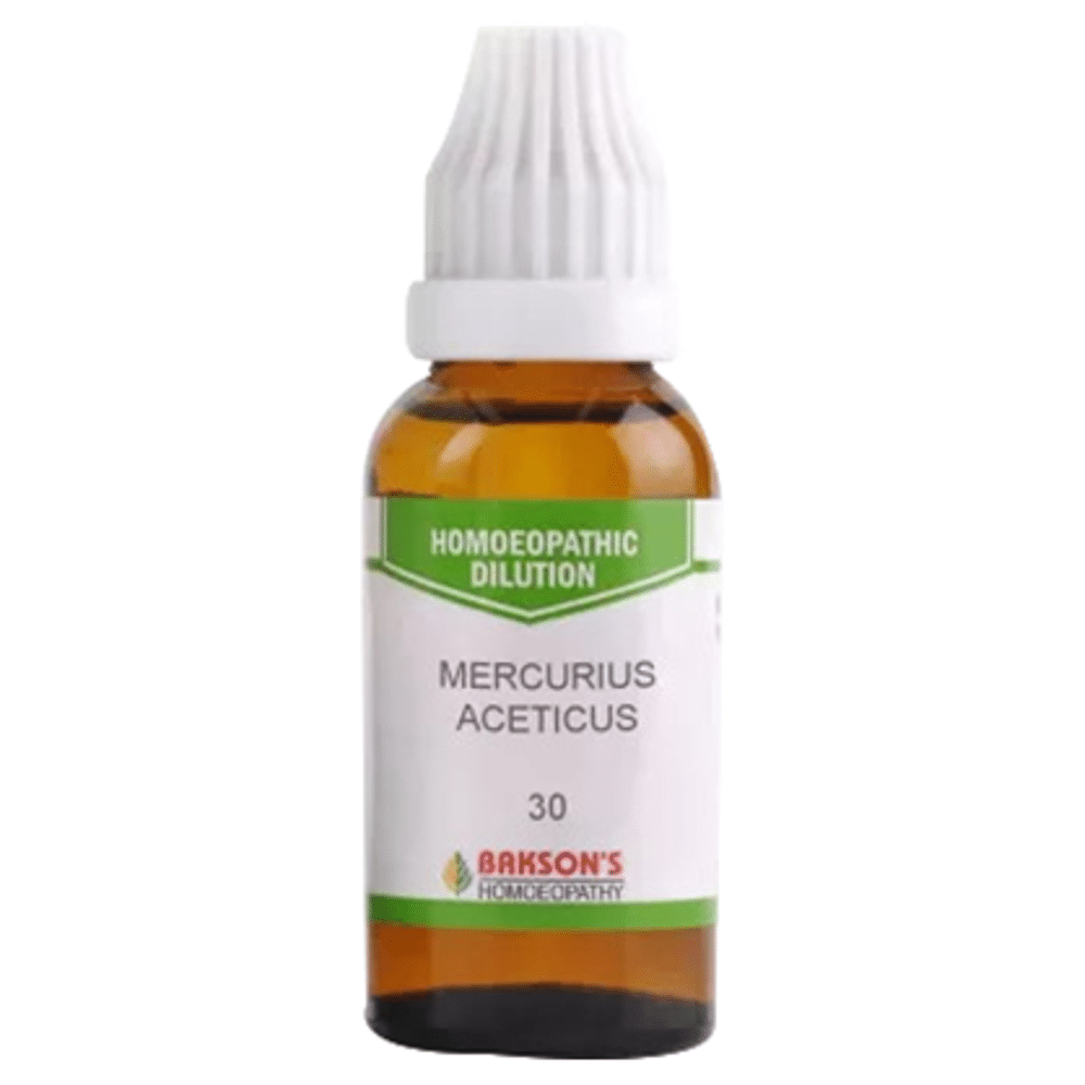 Bakson's Homeopathy Mercurius Aceticus Dilution 30 Bakson's Homeopathy Mercurius Aceticus Dilution 30