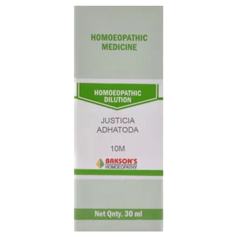 Bakson's Homeopathy Justicia Adhatoda Dilution 10M Bakson's Homeopathy Justicia Adhatoda Dilution 10M