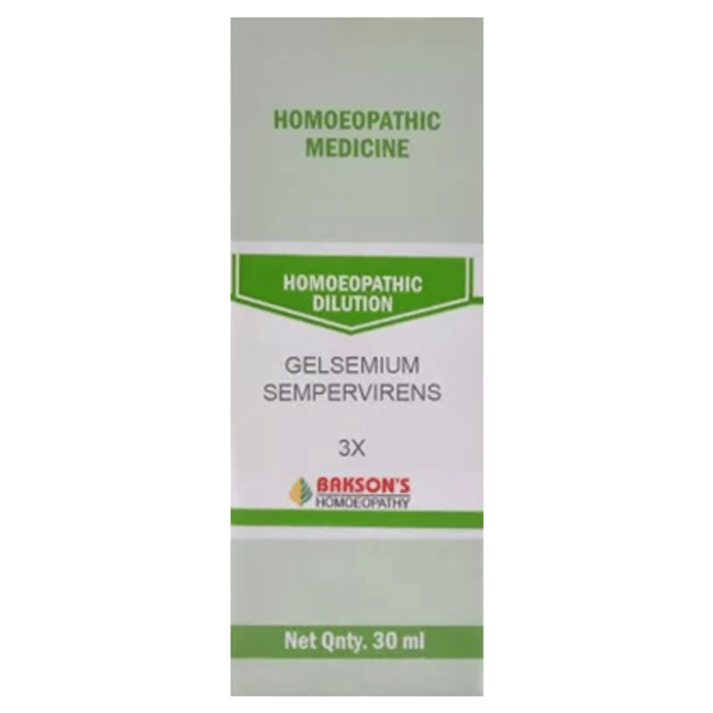 Bakson's Homeopathy Gelsemium Sempervirens Dilution 3X Bakson's Homeopathy Gelsemium Sempervirens Dilution 3X
