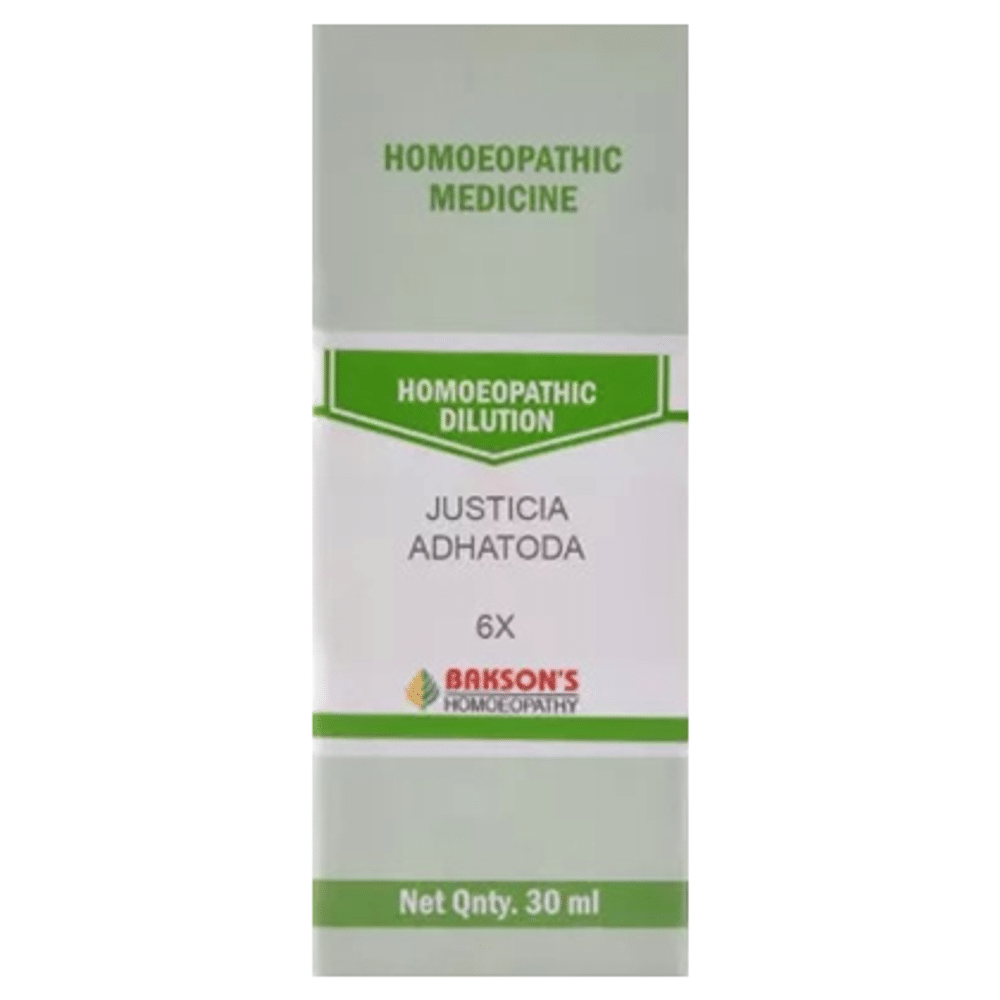 Bakson's Homeopathy Justicia Adhatoda Dilution 6X Bakson's Homeopathy Justicia Adhatoda Dilution 6X