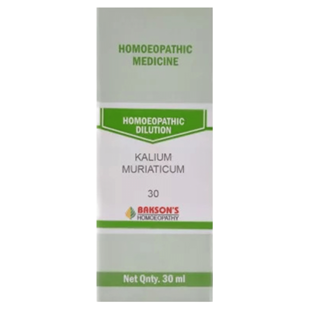 Bakson's Homeopathy Kalium Muriaticum Dilution 30 Bakson's Homeopathy Kalium Muriaticum Dilution 30