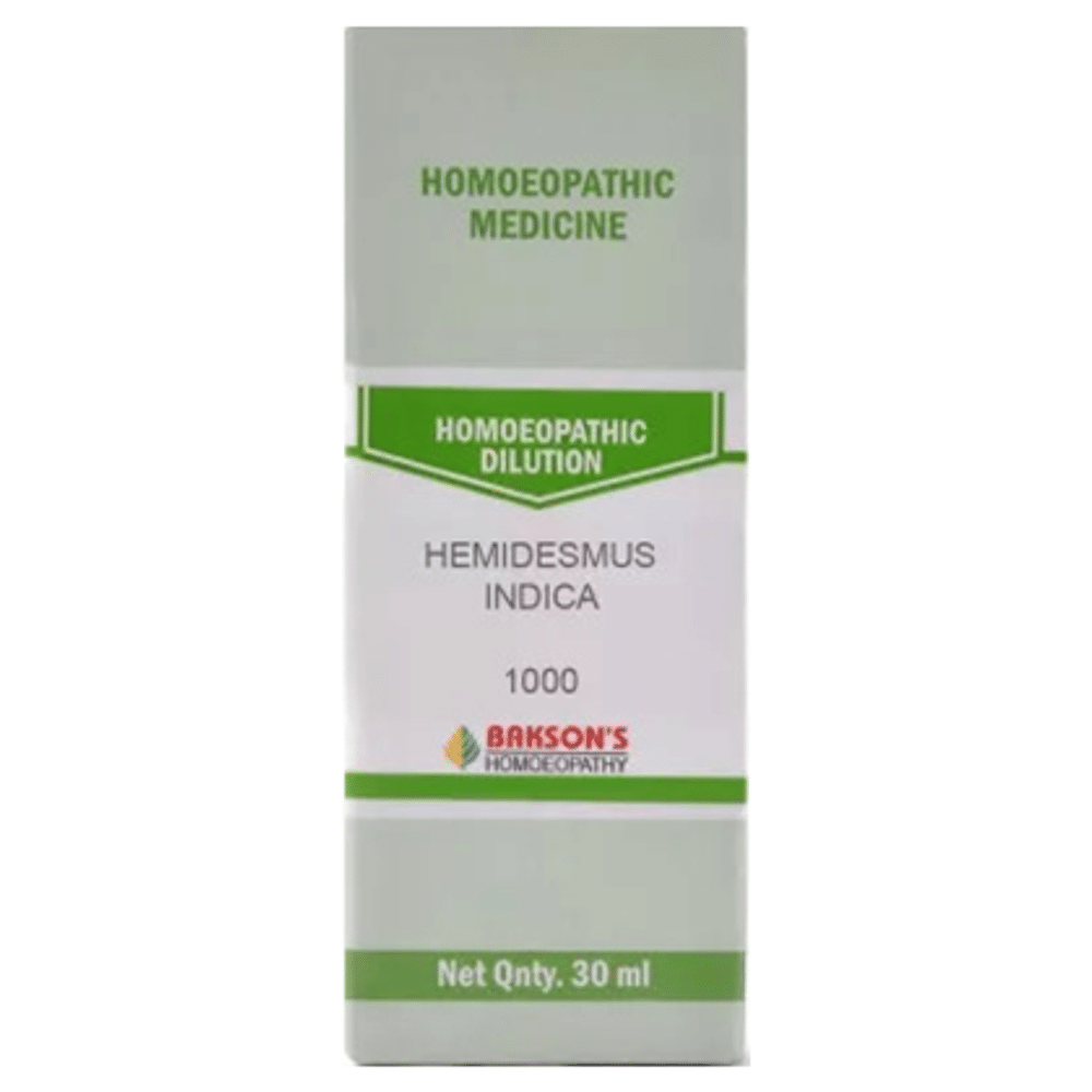 Bakson's Homeopathy Hemidesmus Indica Dilution 1000 CH Bakson's Homeopathy Hemidesmus Indica Dilution 1000 CH