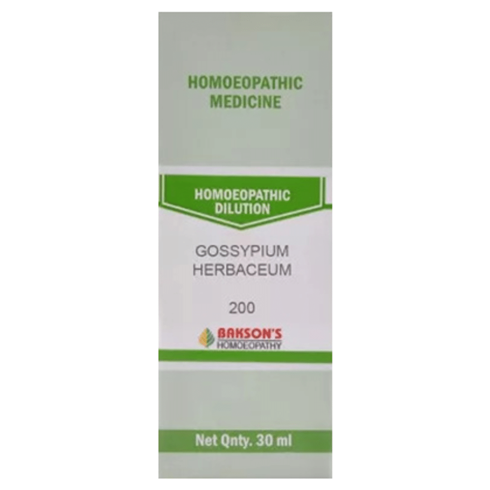 Bakson's Homeopathy Gossypium Herbaceum Dilution 200