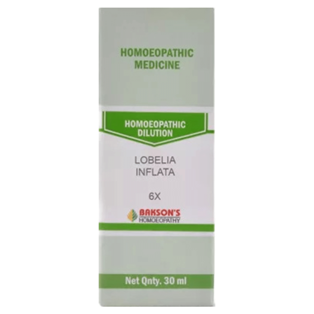 Bakson's Homeopathy Lobelia Inflata Dilution 6X Bakson's Homeopathy Lobelia Inflata Dilution 6X