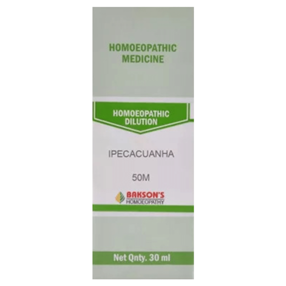 Bakson's Homeopathy Ipecacuanha Dilution 50M Bakson's Homeopathy Ipecacuanha Dilution 50M