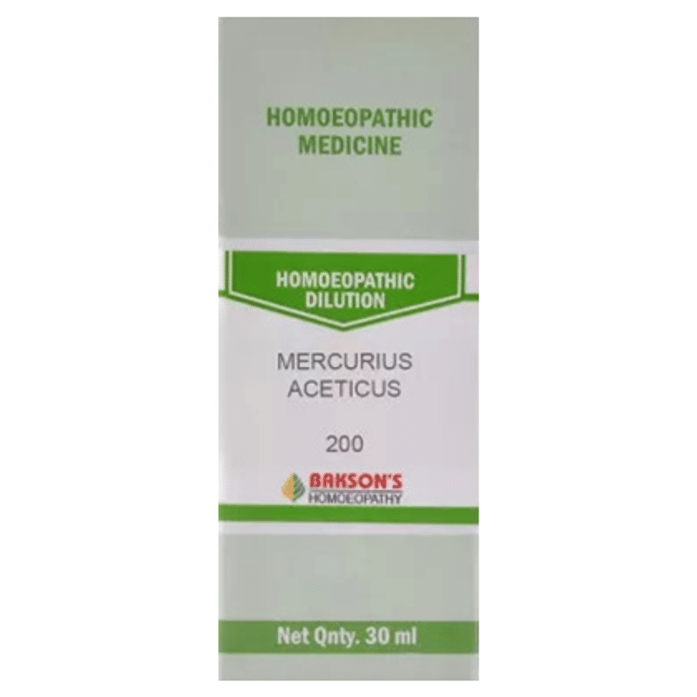 Bakson's Homeopathy Mercurius Aceticus Dilution 200 Bakson's Homeopathy Mercurius Aceticus Dilution 200