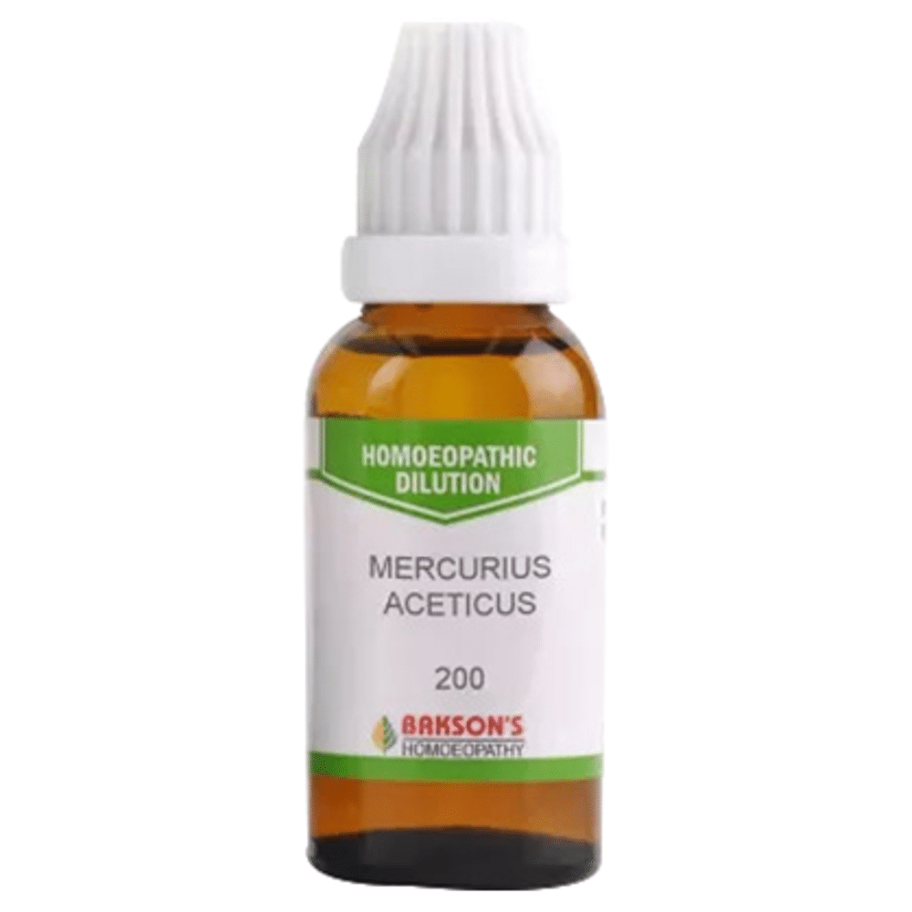 Bakson's Homeopathy Mercurius Aceticus Dilution 200 Bakson's Homeopathy Mercurius Aceticus Dilution 200