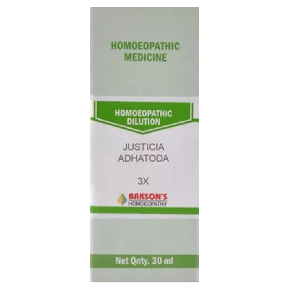 Bakson's Homeopathy Justicia Adhatoda Dilution 3X Bakson's Homeopathy Justicia Adhatoda Dilution 3X