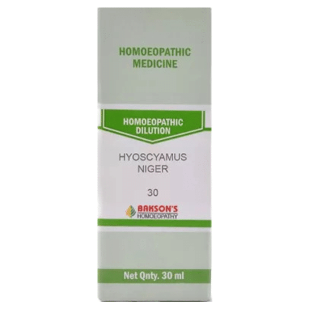 Bakson's Homeopathy Hyoscyamus Niger Dilution 30 Bakson's Homeopathy Hyoscyamus Niger Dilution 30