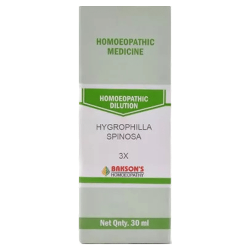 Bakson's Homeopathy Dilution Hygrophilla Spinosa 3X Bakson's Homeopathy Dilution Hygrophilla Spinosa 3X