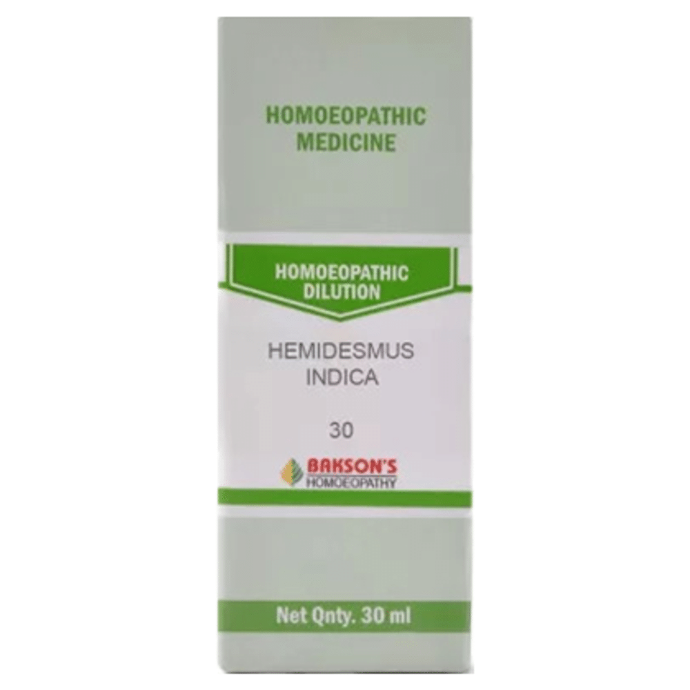 Bakson's Homeopathy Hemidesmus Indica Dilution 30 Bakson's Homeopathy Hemidesmus Indica Dilution 30