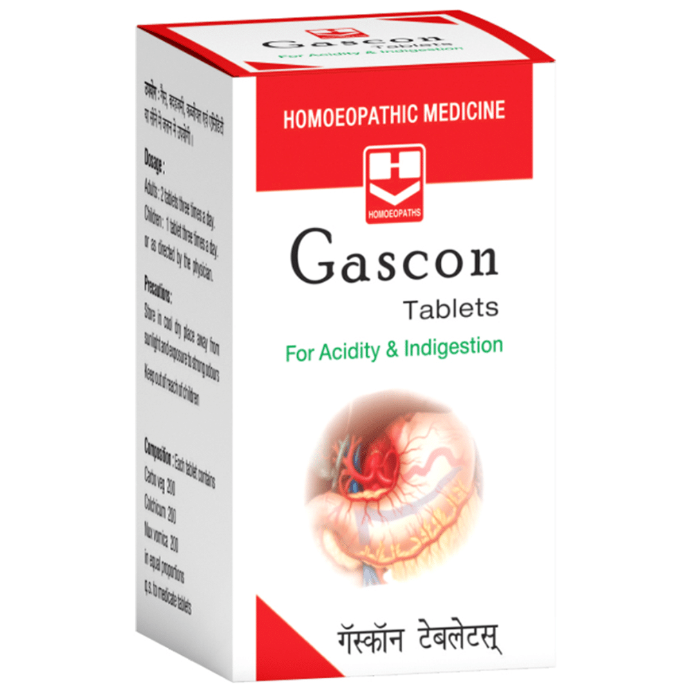 Homeopaths Gascon Tablet (25gm Each) Homeopaths Gascon Tablet (25gm Each)