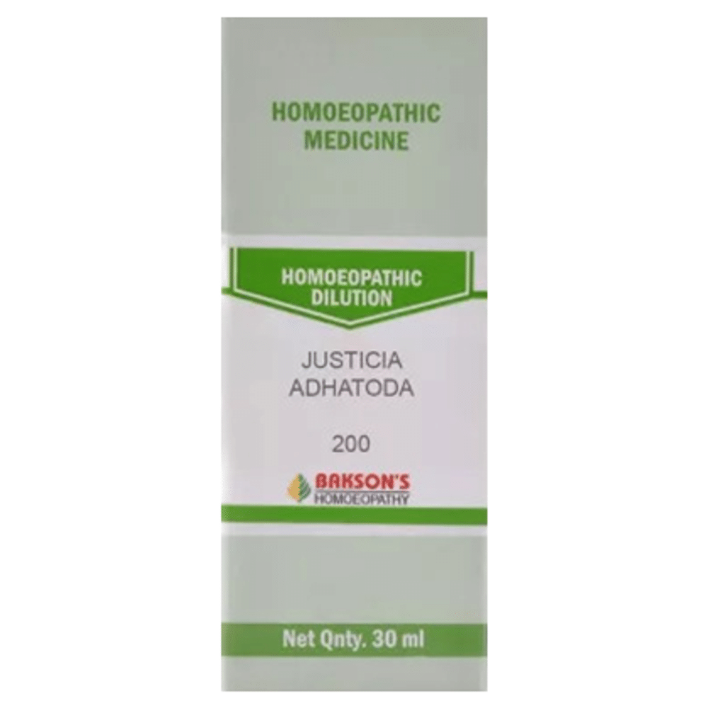 Bakson's Homeopathy Justicia Adhatoda Dilution 200 Bakson's Homeopathy Justicia Adhatoda Dilution 200