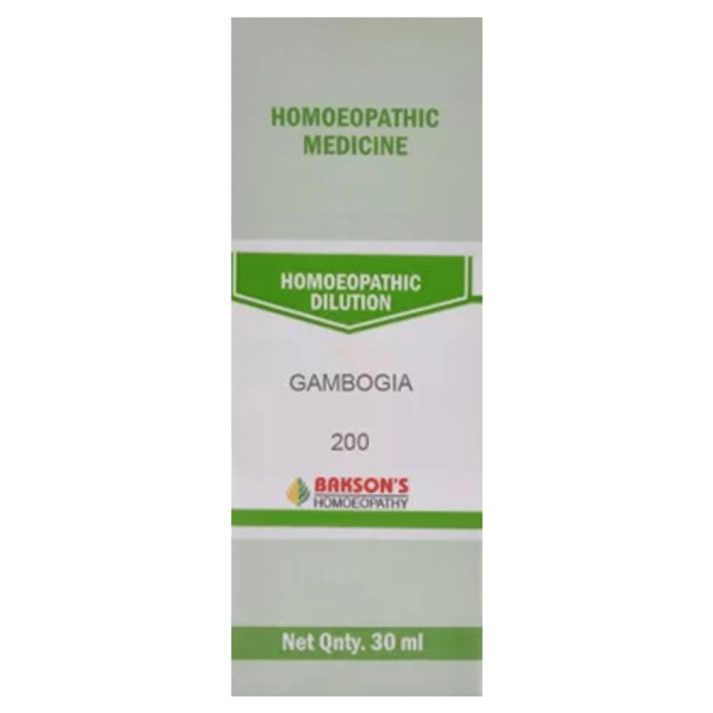 Bakson's Homeopathy Gambogia Dilution 200 Bakson's Homeopathy Gambogia Dilution 200