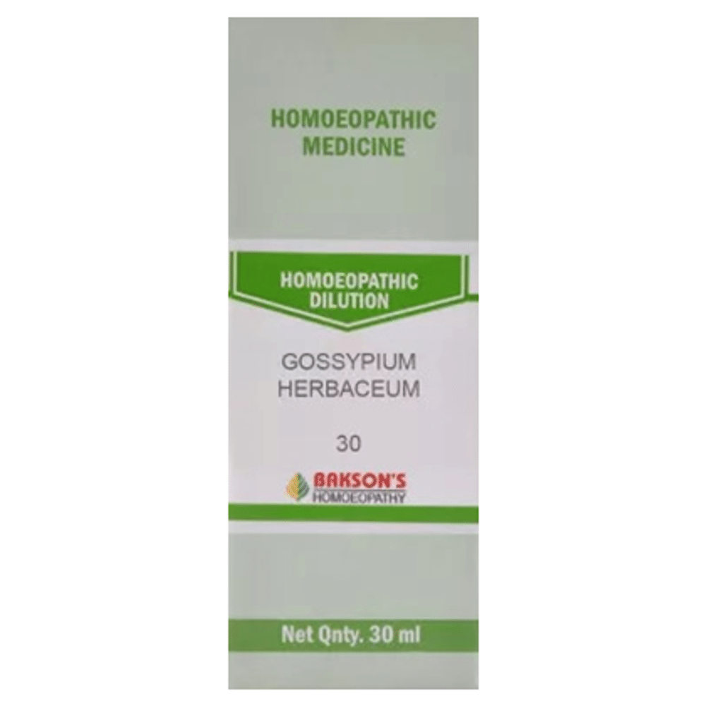 Bakson's Homeopathy Gossypium Herbaceum Dilution 30