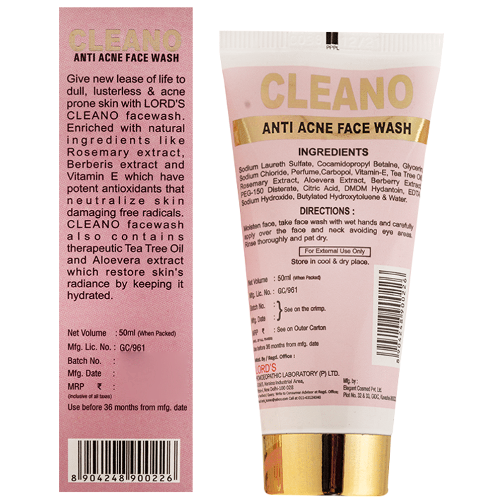 Lord's Cleano Anti Acne Face Wash Lord's Cleano Anti Acne Face Wash