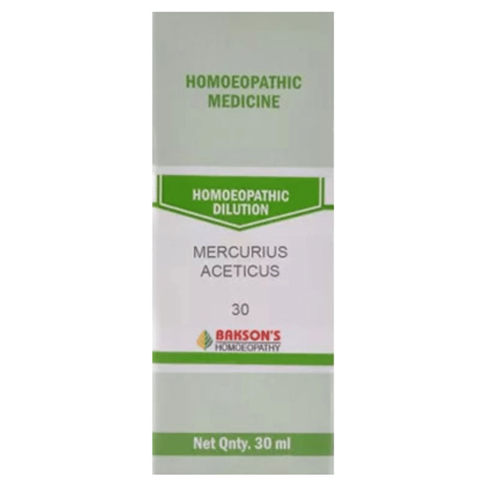 Bakson's Homeopathy Mercurius Aceticus Dilution 30 Bakson's Homeopathy Mercurius Aceticus Dilution 30