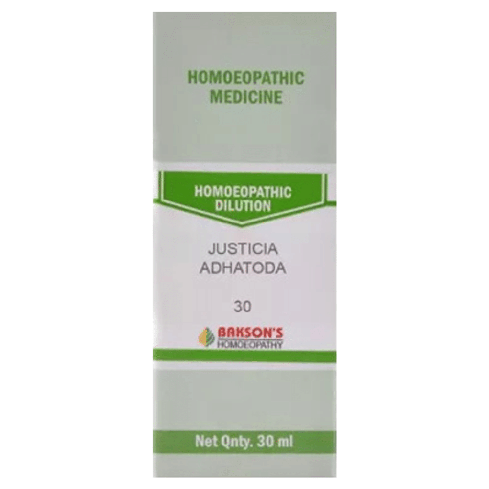 Bakson's Homeopathy Dilution Justicia Adhatoda 30
