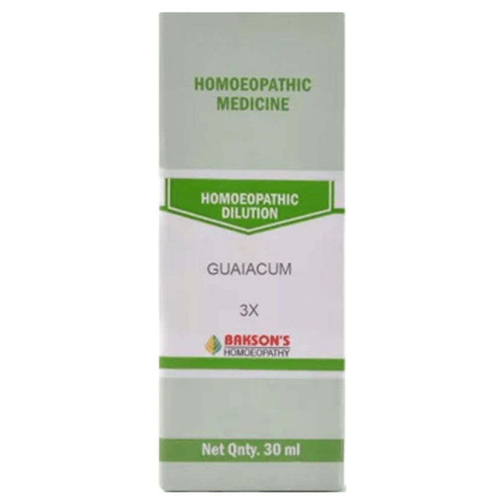 Bakson's Homeopathy Guaiacum Dilution 3X Bakson's Homeopathy Guaiacum Dilution 3X