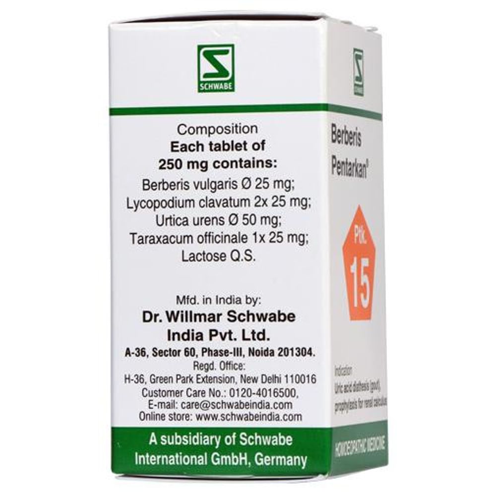 Dr Willmar Schwabe India Berberis Pentarkan Tablet Dr Willmar Schwabe India Berberis Pentarkan Tablet