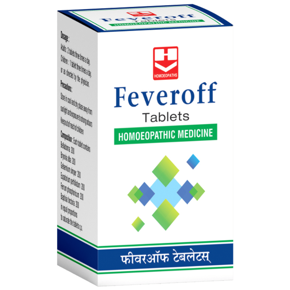 Homeopaths Feveroff Tablet (25gm Each) Homeopaths Feveroff Tablet (25gm Each)